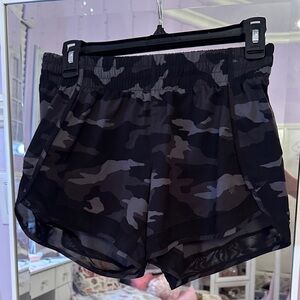 Athleta Black Camouflage Athletic Shorts
